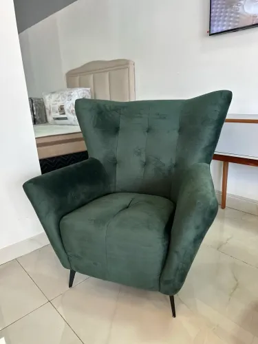 POLTRONA JACKY FIXA VELUDO VERDE MOVEIS ESTRELA NOVA!! 