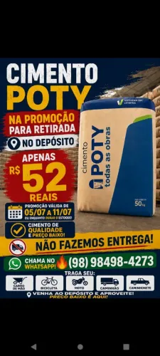 Cimento Poty na promoção de 05/07 a 11/07