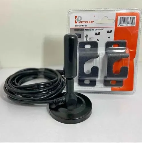 Antena para tv digital interna 2,5 mt mais suporte de TV universal