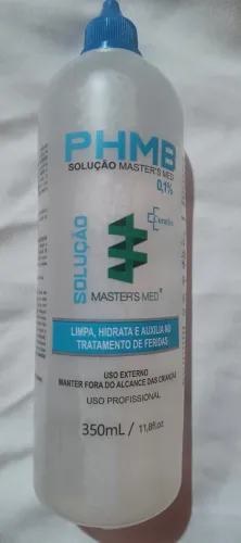 Solução PHMB 0,1% Master's Med 350 mL para Limpeza de Feridas - Nova