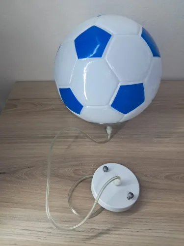 Lustre Pendente Bola De Futebol Vidro Azul (Usado)