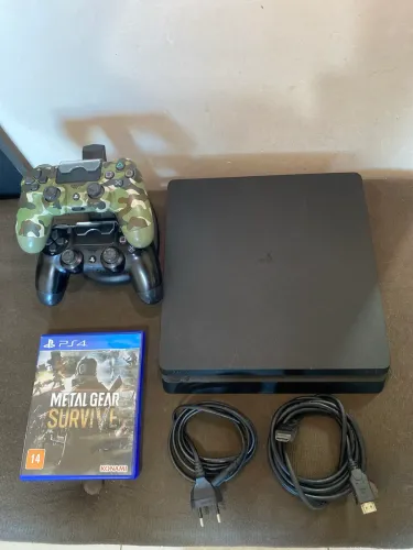 Ps4 Slim 1TB 2 Controles 70 Jogos Aceito Cartão