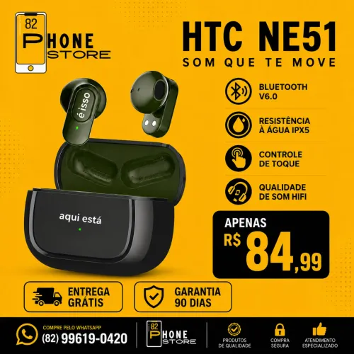 Fone Bluetooth HTC NE51 Novo Lacrado Entrega Grátis 