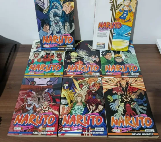Naruto mangás vol 49, 52, 54, 57, 59, 60, 61 + Naruto Gold vol 13