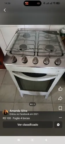 Geladeira, fogão e gás