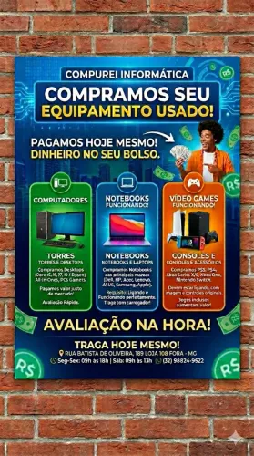 Compramos seu equipamento usado