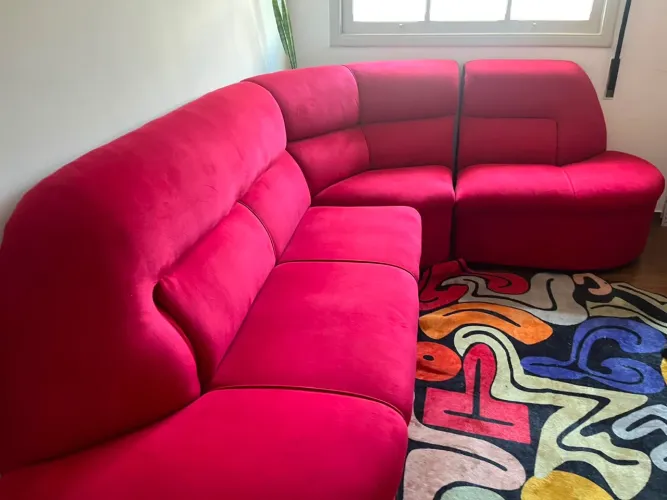 Sofá de Canto Vermelho