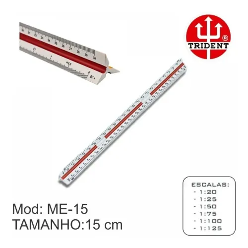 Mini Escalimetro Me-15 1:20-25-50-75-100-125 Trident