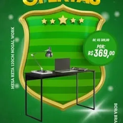 PROMOÇÃO MESA RETA 120X50CM PARA ESCRITÓRIO/HOME OFFICE