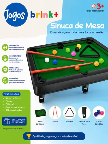 Mini Sinuca de Mesa Infantil Brink+ 
