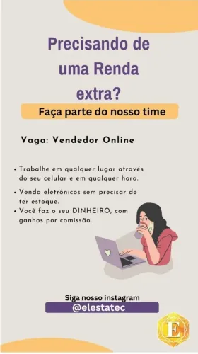 Vagas para vendedor ONLINE 