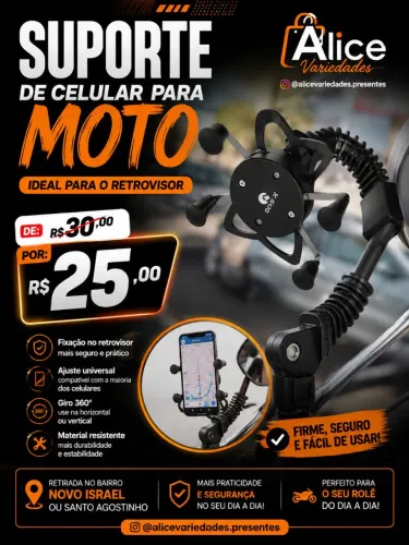 Suporte de celular para moto