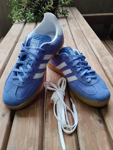 Tênis Adidas Gazelle Bold Azul Camurça Tam 36 BR