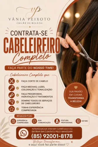Contrata-se Cabeleireiro Completo