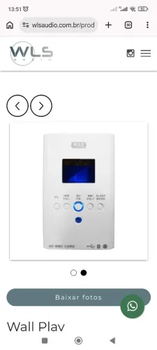 Amplificador wall player 127v wls
