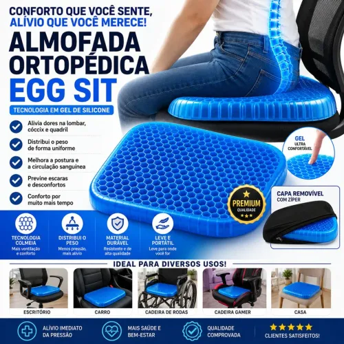 Almofada assento Ortopédica em Gel Conforto Inteligente