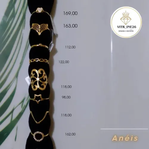 Anéis Semijoias Dourados - ZELITTA