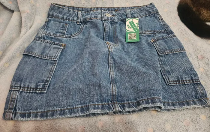 Saia Cargo Feminina Cintura Alta Moda Bolso Lateral Curta Tendência Estilosa