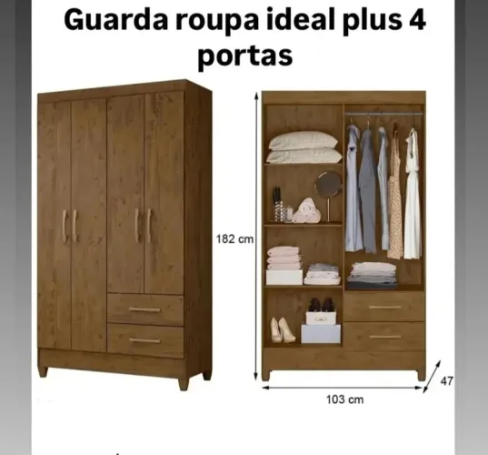 Preço Excelente de Roupeiro 4 portas com Frete grátis!!