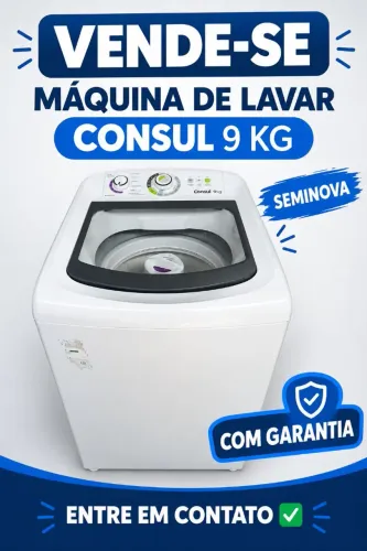 Vende se maquina de lavar consul 9kg semi nova, com garantia