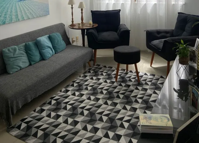 Tapete (1,94m x 1,43m) - R$ 200,00 (paguei 420,00), lavável na máquina de lavar roupas!