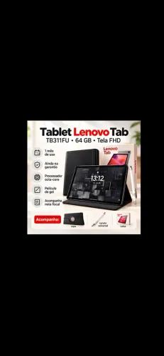 Tablet Lenovo Tab 64GB FHD - 1 Mês de Uso + Capa e Caneta