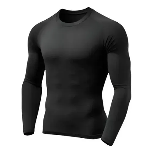 Camiseta fitness preta manga longa