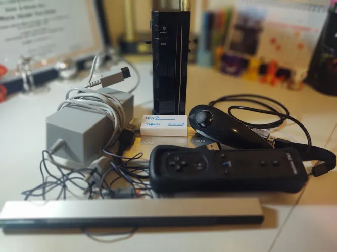 Nintendo Wii Preto Desbloqueado + HD Externo + Wii2HDMI + Controle