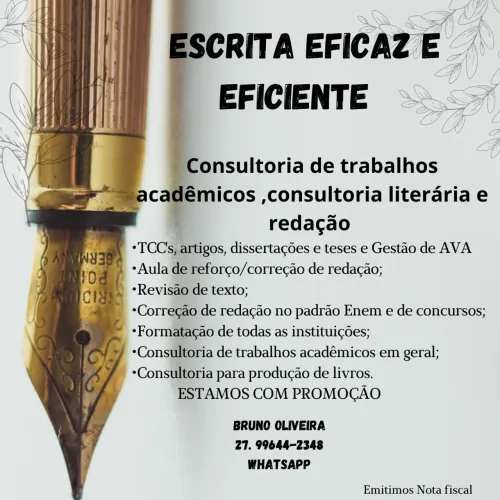 Escrita de livro, redação, trabalhos acadêmicos