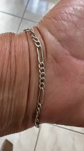 Pulseira de prata legítima 17 centímetros