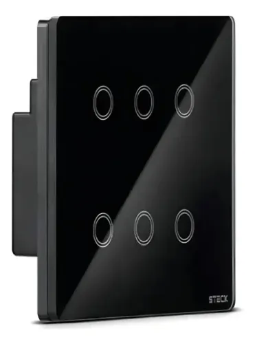 interruptor touch wi-fi steck 4x4 6 módulos #novo