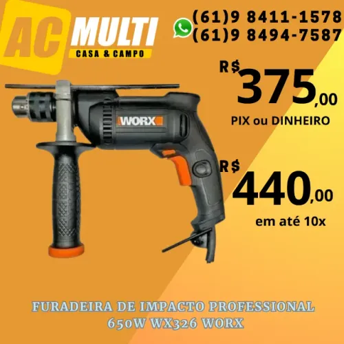 Furadeira de Impacto Professional 650W WX326 Worx