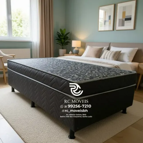 Cama Solteiro Completa Molas Ensacadas 88x1,88 Floral Branco Durável