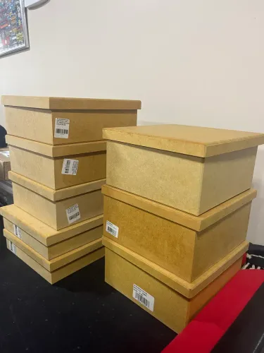 Kit 8 Caixas de Madeira Lisa 