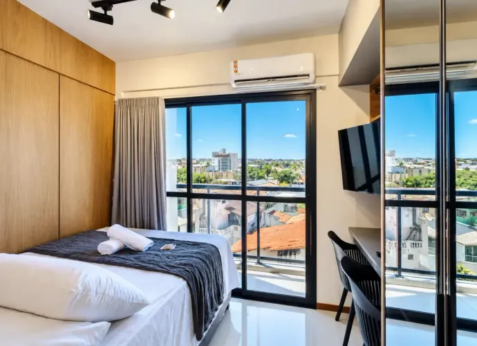 Placaford One - Studio 18m², Nascente, Varanda com Vista Mar, Mobiliado codigo: 380843
