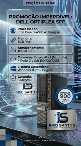Lote C/5 Computadores Dell Core i5 Mem 8gb SSD 120gb C/ Garantia e Nota Fiscal
