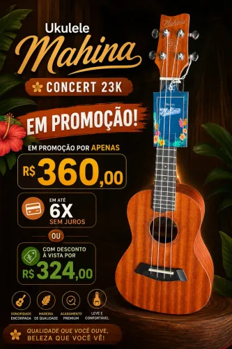 Ukulele concert Mahina 23k em promoção 