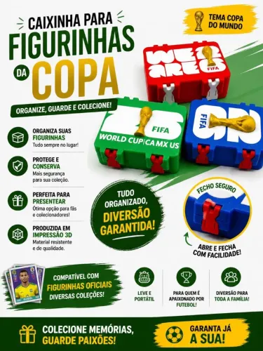 Caixinha e Chaveiros Personalizados da Copa de 2026!