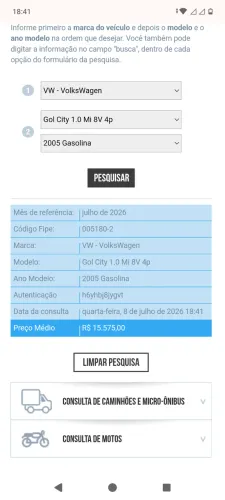 Volkswagen Gol Geração III City 1.0 MI 8V Total Flex Mec. 4P 2005