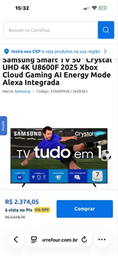 Tv 50 polegadas Samsung lacrada na caixa