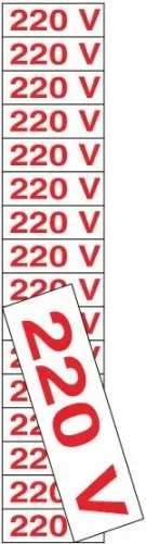 PLACA EM POLIESTIRENO 5X25 CM CONTENDO 16 PEÇAS - ETIQ. VOLTAGEM 220 VOLTS