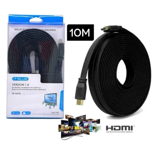 Cabo Hdmi Flat 10 Metros It-Blue