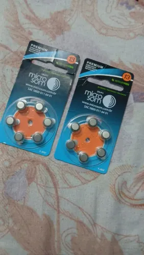 Pilhas microsom de tamanho 13 para aparelhos auditivos 