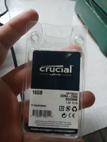 MEMORIA RAM NOTEBOOK SODIMM CRUCIAL 16GB DDR4 2666MHZ