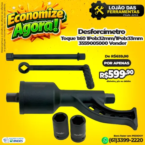 Desforcímetro 1.60 Soquetes 1Polx32mm/1Polx33mm 3559005000 Vonder