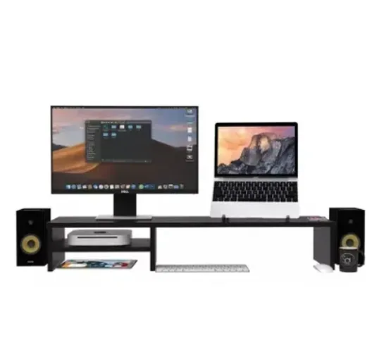 Base Dois Monitores Mesa Dupla Suporte Para Computador Notebook MDF