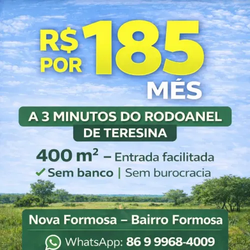 Lote a partir de R$ 185/mês - Região do Rodoanel de Teresina