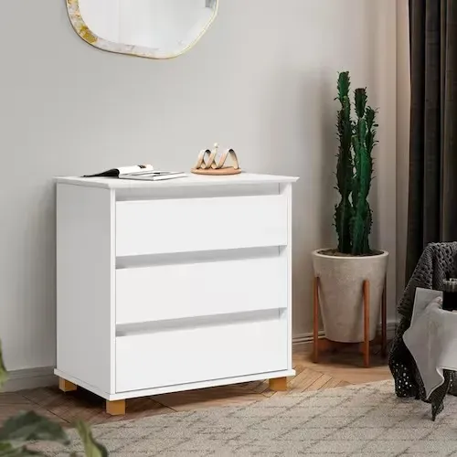 Mesa de Cabeceira 3 Gavetas Mini Cômoda 