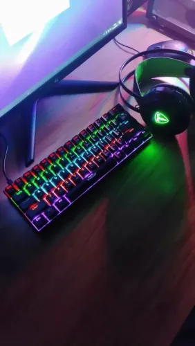 Teclado Mecânico Rgb, Switch Azul, 60% - Entrega gratis