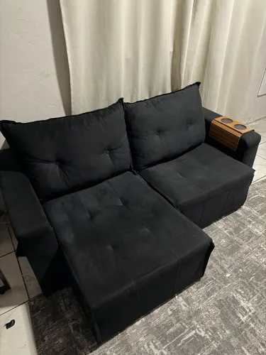 Sofá retrátil preto
